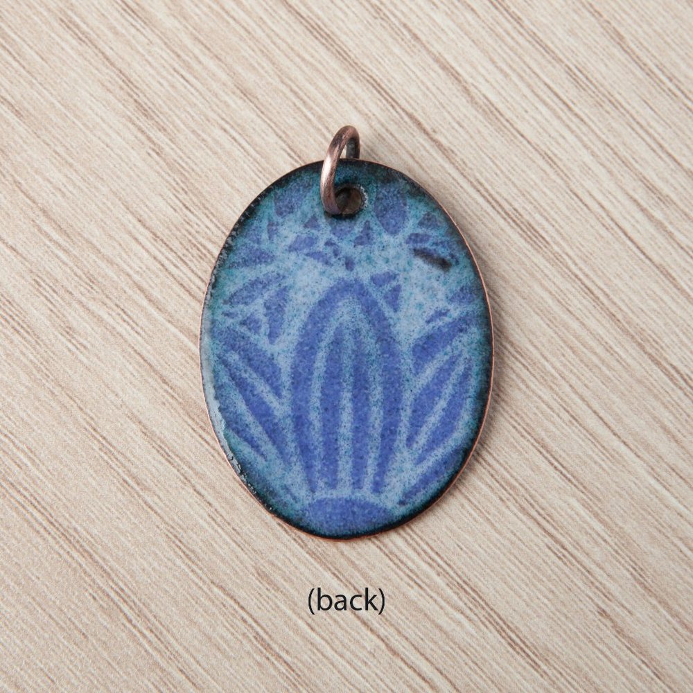 Handmade Copper Enamel Siamese Kitty Cat Pendant Handcrafted Jewelry 1.375" x 1" - Picture 2 of 7
